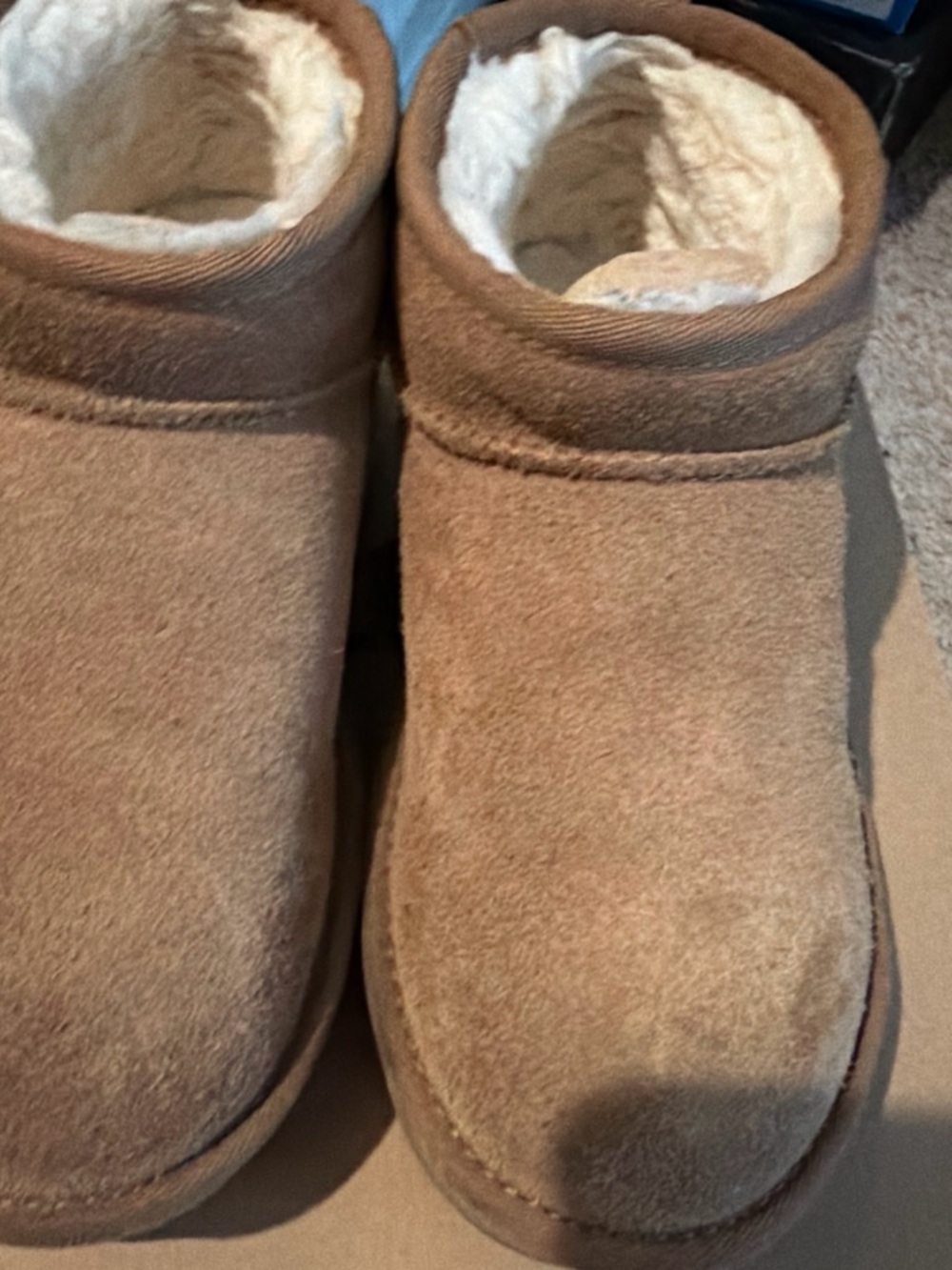 UGG Kids Chestnut Slip-On Shearling-Lined Booties